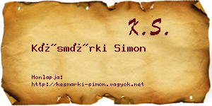 Késmárki Simon névjegykártya